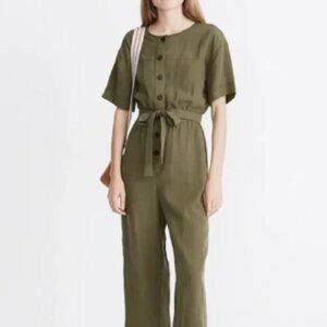 Madewell Women's Green Short Sleeve Jumpsuit Style Ak718 Size Medium